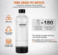 VEVOR Sparkling Water Maker, Soda Maker Machine for Home Carbonating Seltzer Water with BPA-free 1L PET Bottle, 1 CO2 Cylinder!! LIGHTLY USED(ONE HAS ONE BOTTLE)!!