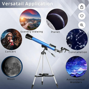 Tuword Telescope, 50mm Refractor with Finderscope and Mobile Phone Adapter, for Adults and Kids- new in box