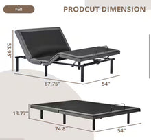 Luxury Black Full Electric Adjustable Bed Frame with Wireless Remote and 2-USB Ports, Head and Foot Incline! (NEW IN BOX)