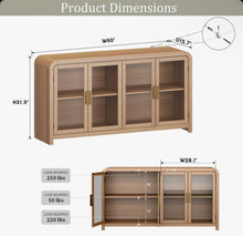 Cevat 60'' Boho Buffets & Sideboards with Sideboard Cabinet with 4 Glass Doors- WE DO NOT SHIP!!