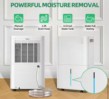Bublue 50 pt. 4,000 sq. ft. Dehumidifier for Home in. White, with 1 Gal Bucket, Air purification function, Auto Defrost! (NEW IN BOX)
