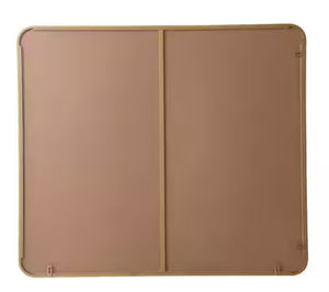 Timeless Home 40 in. H x 36 in. W Brass Modern Soft Corner Rectangular Wall Mirror! (NEW IN BOX)