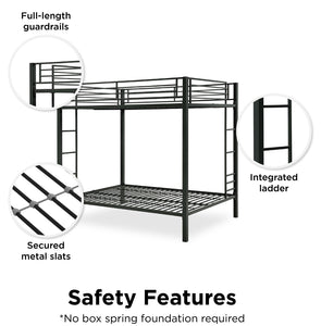 DHP Sidney Full over Full Metal Bunk Bed, Black!! NEW IN BOX!!
