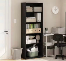 GEHRY 71.42 in. Tall Darkwood Wood 5-Shelf Bookcase, Black! (NEW IN BOX)