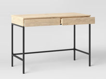 Loring Wood Writing Desk with Drawers and Charging Station- Oak - Threshold!! NEW IN BOX!!