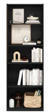 GEHRY 71.42 in. Tall Darkwood Wood 5-Shelf Bookcase, Black! (NEW IN BOX)