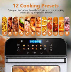 Whall Air Fryer Oven – 12QT Touchscreen Air Fryer with 12 Pre-set Menus, up to 95% Less Oil, and Clearlook Window!! NEW IN BOX!!