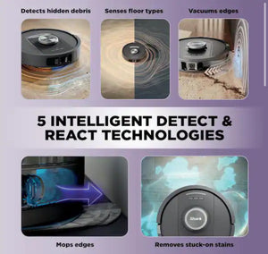 Shark PowerDetect NeverTouch 13in Robotic Vacuum and Mop with Smart Navigation Path, Bagless, HEPA, Multisurface in Gray!! NEW IN BOX!!