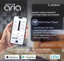 Lasko Xtra Air 48 in. 12-Speed Smart Tower Fan in Gray w/ DC Motor, Works w/ Alexa, Google, Whisper Quiet, Remote, 12 in. Dia!! NEW AND ASSEMBLED!!