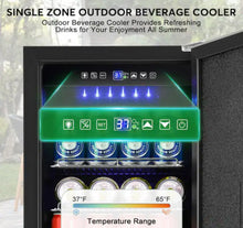 Hoore 15 in. 130 Cans 3.53 cu. ft. Built-in/Freestanding Outdoor Refrigerator in Stainless Steel with Interior Light! (NEW)