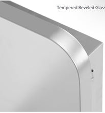 SDHYL Silver Medicine Cabinet Mirror with 2 Storage Shelves, 24”x16” Recessed Medicine Cabinet with Mirror for Bathroom, Wall Mounted Deep Metal Framed Rounded Corner Rectangle - WE DO NOT SHIP!!