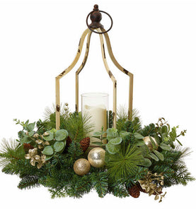 Holiday Artificial Centerpiece with LED Candle!

-Brand new