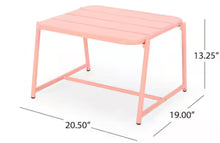 Cowan Matte Coral 3-Piece Metal Outdoor Patio Conversation Seating Set! (NEW & ASSEMBLED - SCRATCHED)