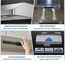 Vikio 30 in. 900CFM Ducted Under Cabinet Range Hood in Stainless Steel with 3-Way Venting Removable LEDS and Gesture Control!! NEW IN BOX!!