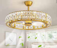 32 in. Indoor 10-Light Modern Downrod Mount Gold Bladeless Ceiling Fan with Light Reversible Rotation and Remote Control! (NEW IN BOX)