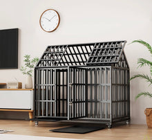 52" Heavy Duty Dog Crate Large Dog Cage Strong Metal Dog Kennels And Crates For Large Dogs With 4 Lockable Wheels! (NEW & ASSEMBLED)