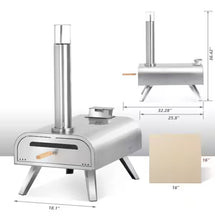MASTER COOK
16 in. Wood Pellet Pizza Oven in Stainless Steel, Portable Outdoor Pizza Grill