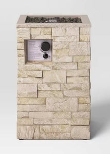 16" Stack Stone Column Fire Pit Light Brown - Threshold! (NEW IN BOX)
