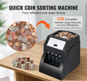 Skyhalo USD Coin Sorter, Coin Sorter Machine for USD Coin 1￠ 5￠ 10￠ 25￠, Sorts up to 230 Coins/min, Coin Sorter! (NEW IN BOX)