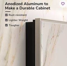 Cyrille Recessed & Surface Framed 1 Door Medicine Cabinet with Mirror and Shelves- Brushed nickel -new in box