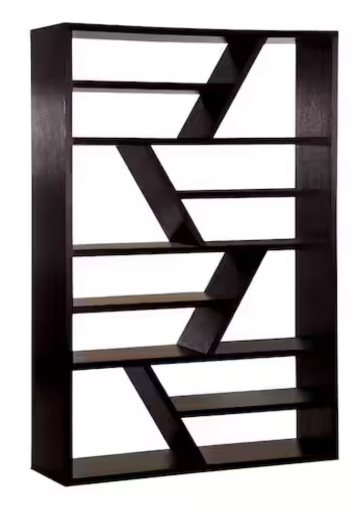 70.75 in. Espresso Wood 12-shelf Accent Bookcase with Open Back! (NEW IN BOX)