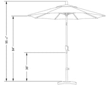 7-1/2 ft. Aluminum Push Tilt Patio Market Umbrella in Terrace Adobe Olefin, Red/Marron! (NEW)