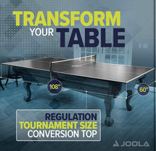 JOOLA Regulation Table Tennis Conversion Top with Foam Backing and Net Set - Full Sized MDF Ping Pong Table Top for Pool Table!