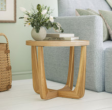 Beautiful Rattan & Glass Side Table with Solid Wood Frame by Drew Barrymore, Warm Honey Finish!! NEW IN BOX!!