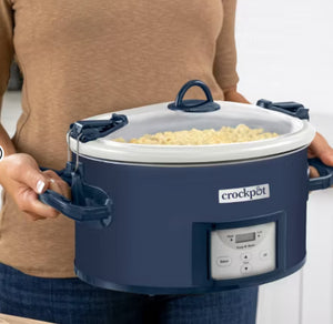 Crock-Pot 7qt Cook & Carry One Touch Programmable Slow Cooker Poseidon Blue: Locking Lid, Dishwasher-Safe Parts! (NEW IN BOX)