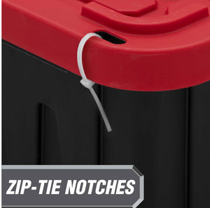 Hyper Tough 50 Gallon Snap Lid Wheeled Plastic Storage Bin Container, Black with Red lid!! NEW OUT OF BOX!!
