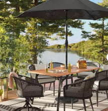 9' Round Outdoor Patio Market Umbrella Black with Black Pole - Threshold! (NEW)