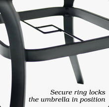 Winston Porter 40'' in. Round Metal Outdoor Dining Table with Umbrella Hole, Tempered Glass Top - WE DO NOT SHIP!!