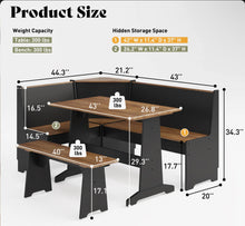 Deral 5 – Person Modern Solid Wood Corner Breakfast Nook Dining Set with Hidden Storage - WE DO NOT SHIP!!