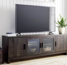 Storage TV Stand for TVs up to 75" Weathered Pine - Threshold™: Farmhouse Style Media Console with Adjustable Shelves! (NEW IN BOX)