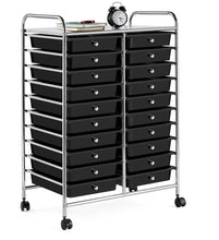 Yaheetech 20 Drawers Rolling Storage Cart Multipurpose Movable Organizer Cart Tools Scrapbook Paper Organizer on Wheels, Black**New in box**