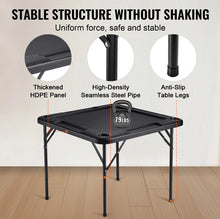 VEVOR Mahjong Table, Square 4 Player Folding Card Table with 4 Cup Holders & 4 Chip Trays, Portable Domino Game Table with 1 Set of Dominoes for Mahjong Poke Puzzles, 35.4 x 35.4-inch, Black!! BRAND NEW!!