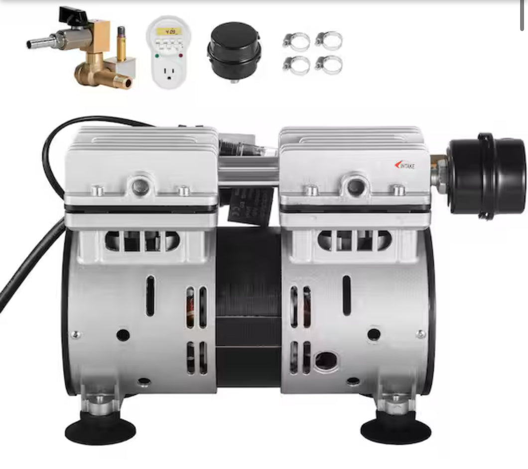 Skyshalo Pond Aerator, 550W Power, 5.2 CFM for Up to 3 Acre 50 ft. Lake, Pond Aeration Kit Includes 3/4 HP Compressor and Timer!! NEW IN BOX!!