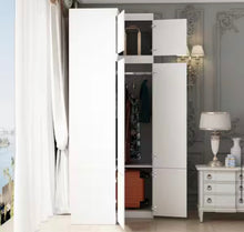 White Wood 35.4 in. W 6-Door Corner Wardrobe Armoires with Hanging Rod, Storage Shelves 93.9 in. H x 35.4 in. D! (NEW IN BOX)