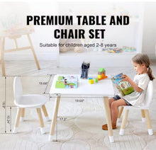 Kids Table and 2-Chairs Set, Toddler Table and Chair Set, Children Multi-Activity Table, Wood Outdoor- new and assembled
