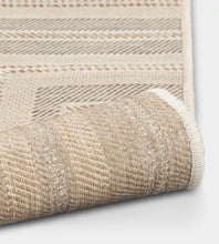 5'x7' Pieced Striped Outdoor Patio Woven Area Rug Tan - Threshold! (NEW)