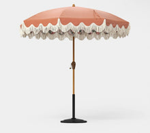 7.5' Fringed Dome Outdoor Patio Umbrella - Pink - Threshold designed with Studio McGee - WE DO NOT SHIP!!