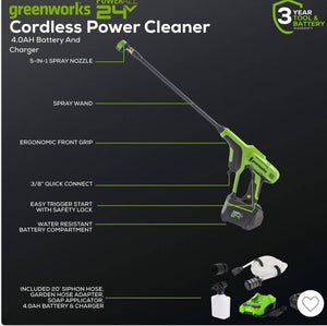 Greenworks POWERALL™ 24V Power Cleaner is compact, lightweight (4.3 lbs.), and easy-to-use- new in box