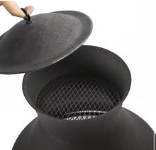 HeatMaxx 45 in. Outdoor Fireplace Wooden Black Fire Pit, Chimenea