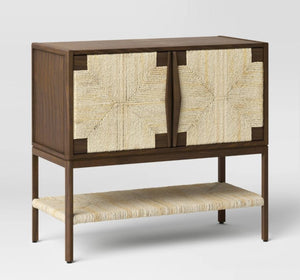 Threshold Withania 2 Door Cabinet - Vintage Woven Accent, Wood Composite, Anti-Tip!! NEW IN BOX!!