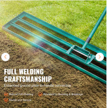 48 in. x 10 in. Lawn Leveling Rake, Heavy-Duty Tool with 78 in. Steel Handle for Garden, Golf Course and Farm- new