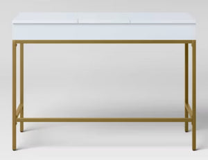 Loring Wood Writing Desk with Drawers and Charging Station, White! (NEW IN BOX)