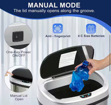 Taylor 13 Gal. Silver Metal Household Trash Can Motion Sensor Lid! (BRAND NEW)