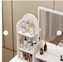 FUFU&GAGA
5-Drawers Wood Dresser Makeup Vanity Sets in White With Stool, Mirror (55.1 in. H x 31.5 in. W x 15.7 in. D)- new in box