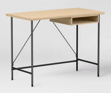 Dorm Wood and Metal Writing Desk with Storage Natural - Room Essentials! (NEW IN BOX)