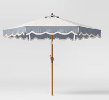 Round Scalloped Fringe-Edge Outdoor Patio Market Umbrella - new!
